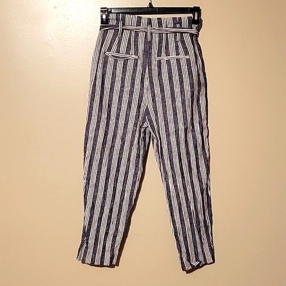 Madewell Indigo Stripe‎ Paperbag Pants Womens 2 - Picture 2 of 4